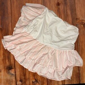 Pottery Barn Kids Eliza Pink and White Striped Full Bed Skirt